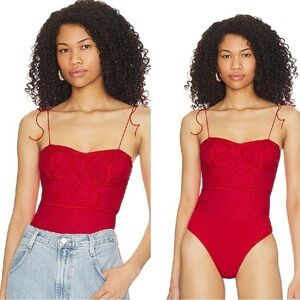 Superdown from REVOLVE Stasia Lace Bodysuit Red